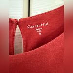 Garnet Hill Burnt Orange Rust Embroidered Knit Boho Top 3/4 Sleeve Size Medium Photo 3