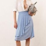 Ganni Blue Ditsy Floral Chiffon Knee Length Skirt Photo 0