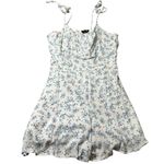 Rue 21 Blue and White ditsyFloral Romper NEW Size medium Photo 6