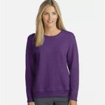 Hanes  Ecosmart Sweatshirt Women Small Crew Neck Cozy Violet Pullover Long Sleeve Photo 5
