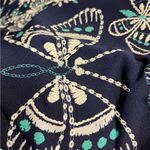 Y2K navy blue butterfly embroidered elastic waist stretchy midi skirt NWT NYCC Size M Photo 3