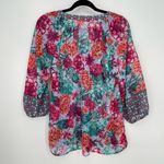 Anthropologie  Fig And Flower Boho Floral 3/4 Sleeve Sheer Feminine Blouse Small Photo 6