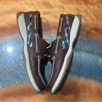Sperry Top Sided Intrepid Dark Brown Leather and Blue Plaid Shoes size 8 Photo 6