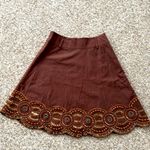 Basi and Maude embroidered embellished beaded brown western skirt size 6 Photo 1