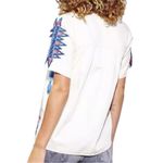 Anthropologie Pepin Women’s Size M White Red Blue Embroidered Cotton V Photo 3