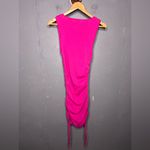 Good American  Ruched Mini Dress Bodycon Barbie Pink (Size 2) Photo 4
