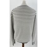 J.Crew Women’s Striped Cotton Sweater Gray White Crewneck Pullover Size M Photo 4