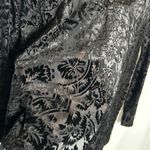 Vintage Denim & Supply Black Semi Sheer Burnout Long Sleeve Scoop Neck Shirt Size M Photo 3