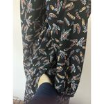 THML Dress Sz M Western Feather Open Shoulders Knee Length Embroidered Hem Strap Photo 9