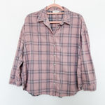 Lucky Brand Womens Shirt Medium Pink Plaid Button Down Casual Western Grunge 90s Photo 0