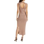 AKNVAS Sevrine Glitter Twisted Midi Dress Champagne Pink Size Small NWT Photo 1