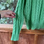 J.O.A. Just One Answer Women's Green Cable Knit Turtleneck Sweater Size L Size L Photo 3