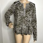 Lucky Brand  Green Floral Embroidered Long Sleeve Top Photo 9