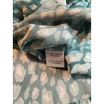 Skies Are Blue  Teal White Leopard Print Button Up Long Sleeve‎ Blouse Women's M Photo 8