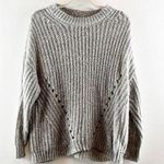 American Eagle Crewneck Pullover Chunky Ribbed Sweater Gray Medium Photo 0