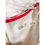 Eliza J  Women's Geometric Short Sleeve Stretch Sheath Dress Pink Blue Size 4P Photo 5