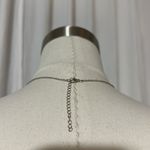 Rhinestone crescent moon charm necklace Silver Photo 3