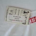 FJ Leisure Golf Apparel Short Sleeve Quarter Button Down Shirt Size Medium NWT White Photo 2