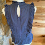 a.n.a  blue shirt with embroidered detail medium Photo 3