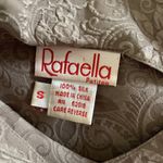 Rafaella Rafaela Top Small Brown Silk‎ Floral Embossed Long Sleeve Vintage Chic Photo 3