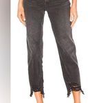 We The Free Free People Chewed Up Midrise Straight Jean in Black Photo 0