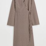 H&M checkered long sleeve wrap dress Photo 6