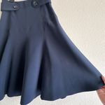 Karen Millen Navy Blue A-Line Flared Skirt US 6 | Button Waist Detail | Elegant Photo 5