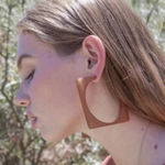 Rachel Comey 💕💕 Tuck Acrylic Square Hoop Earrings ~ Amber NWOT Photo 0