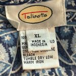 Talbots  Womens Button Down Shirt Size XL Paisley Whimsy Career Work Professional Photo 4