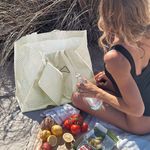 Sunnylife Carryall Beach Bag in La Palma Sage Stipe New Womens Tote Shopper Green Photo 14