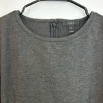 J.Crew Longsleeve Grey Sheath Drews with Black Velvet Tulle Cuffs Size Medium Photo 11