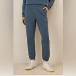 Pact Organic Cotton Cloud Brushed Fleece Sweatpants in Slate Blue Photo 1