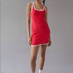 Urban Outfitters Mini Terry Athletic Dress NWT Small Cherry Red Retro White Photo 5