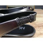 Anne Klein Iflex Women's 7 Silver Leather Slingback Pointed Toe Pumps Flat Photo 7