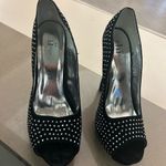 HEELS Elegant Black Studded Peep Photo 2
