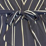 Chico's Collection Women's Jumpsuit Sz 16 Large Sleeveless Striped Navy White # Blue Photo 4