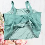 Karin Stevens 🍁 Vintage Y2K Mini Slip Tank Top Blouse Women’s Sz 18 Teal w/ Lace Photo 3