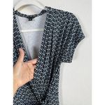 Ann Taylor Ann Taylor Womens Blue Geometric Wrap Career Casual Short Sleeve Dress Size 4 Photo 1