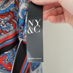New York & Co Red and Blue Paisley Dress NWT Factory Size Tag Defect Photo 7