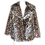 Vintage Chaus Faux Fur Leopard Print Snap Closure Winter Coat Women's Sz Medium Photo 1
