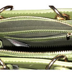 Trina Turk Pesto Tote Bag Olive Green Saffiano Leather Gold Hardware NWT Photo 4