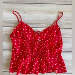 Nine Britton  Tallie Cropped Sweetheart Cami Red Medium NWT STITCH FIX Photo 5