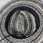 Hinge Two Tone Panama Hat Black White Wide Brim Woven Straw Pom Pom Summer NWOT Photo 10