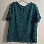 Philosophy Green Boxy Short Sleeve Blouse Photo 6