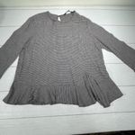 ZARA Woman Black White Scoop Neck Gingham Peplum Blouse Size Medium Photo 1