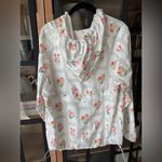 Tuckernuck Block print windbreaker hoodie rain jacket zip up 1/4 floral watercolor pastel Photo 8