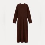 ZARA  NWT V neck long sleeve midi knit dress Photo 5