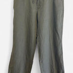 Old Navy  100% Linen Wide Leg Cropped Pants Women’s | Size 12 | Gray Green Photo 0