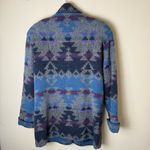 Vintage Wool Aztec Jacket Womens Small Southwest Cowgirl Lands End Blanket Coat Gray Photo 1