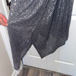 Laundry by Shelli Segal Silver Sequin Midi Ruched Dress Photo 6